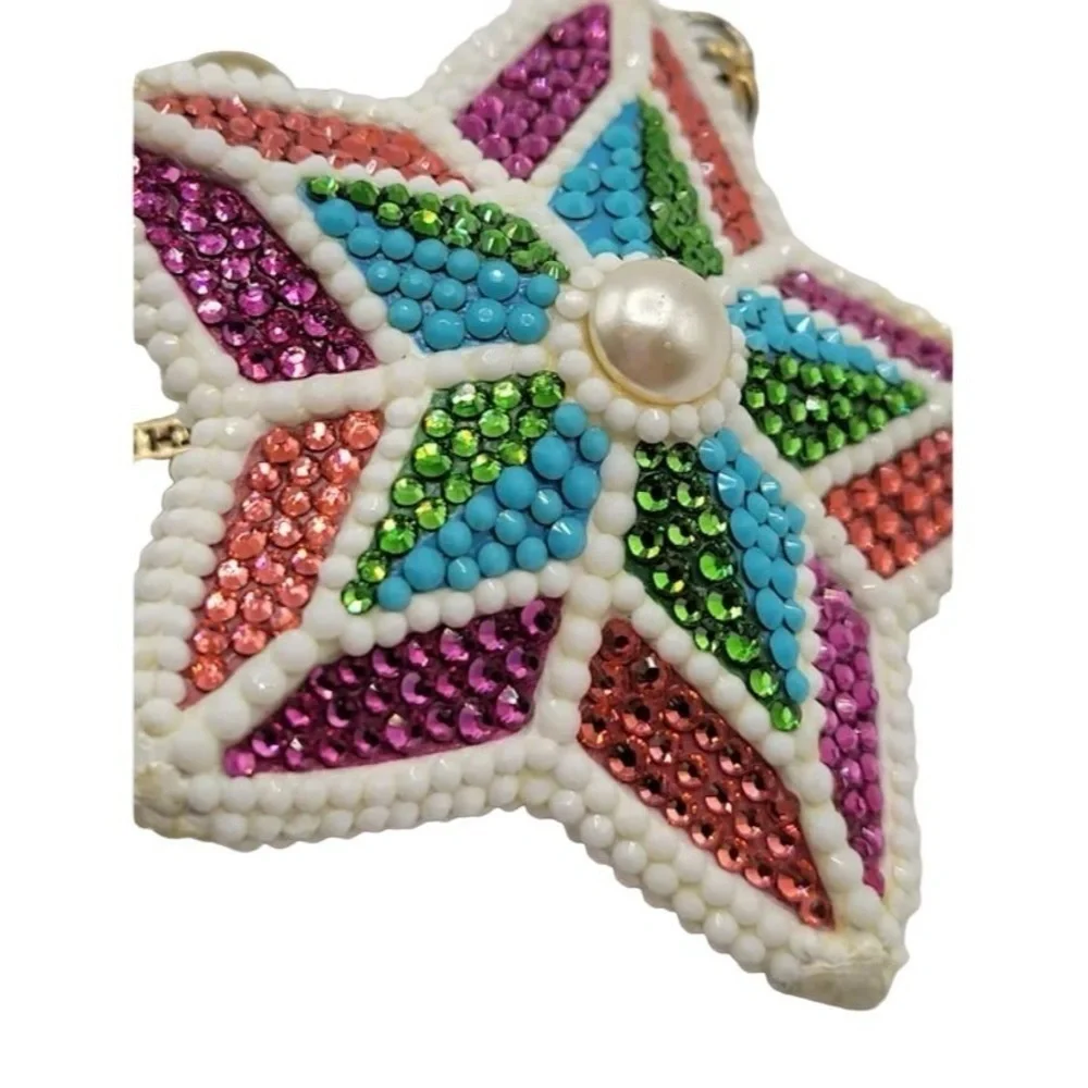 Judith Leiber Vintage Rare Jeweled Encrusted Star Key & Card Holder